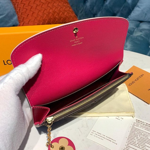 Louis vuitton monogram Emilie wallet M68331 rose red