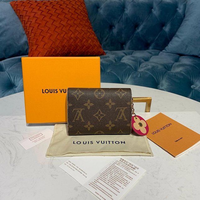 Louis vuitton monogram victorine wallet M41938 rose red