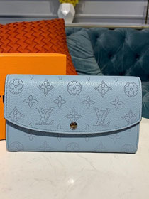 Louis vuitton original mahina leather iris wallet M60177 light blue