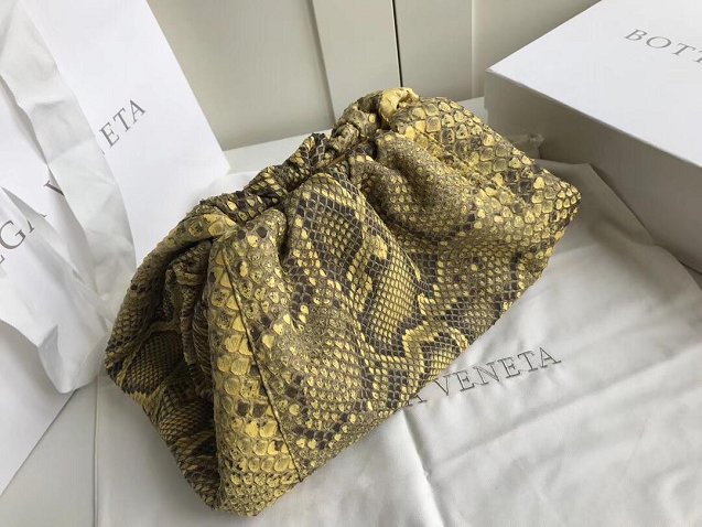 2019 BV original python leather large pouch 576227 yellow