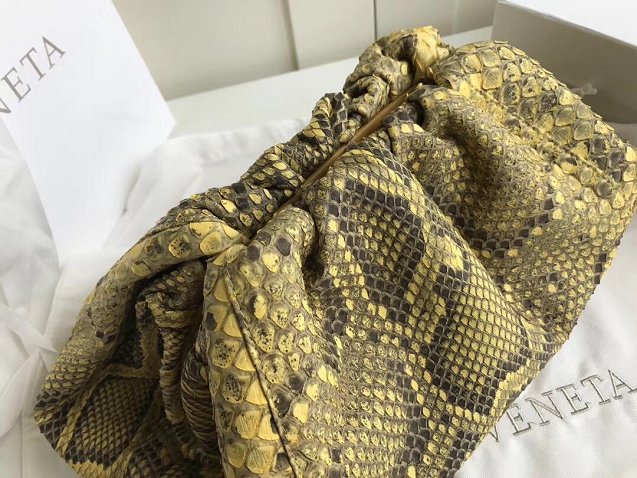 2019 BV original python leather large pouch 576227 yellow