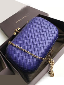 BV original lambskin chain knot clutch 498478 purple