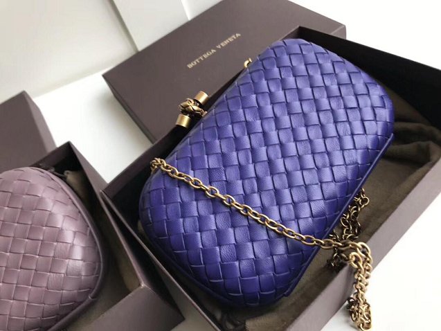 BV original lambskin chain knot clutch 498478 purple