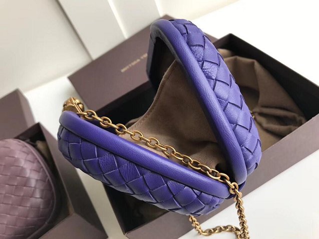 BV original lambskin chain knot clutch 498478 purple