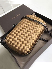 BV original silk chain knot clutch 498478 gold