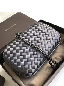 BV original silk chain knot clutch 498478 grey