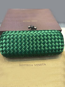 BV original silk large stretch knot clutch 202031 green