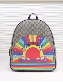 2019 GG original canvas backpack 433578 rainbow