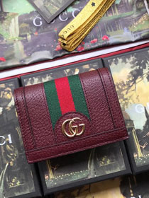 GG calfskin wallet 523155 bordeaux