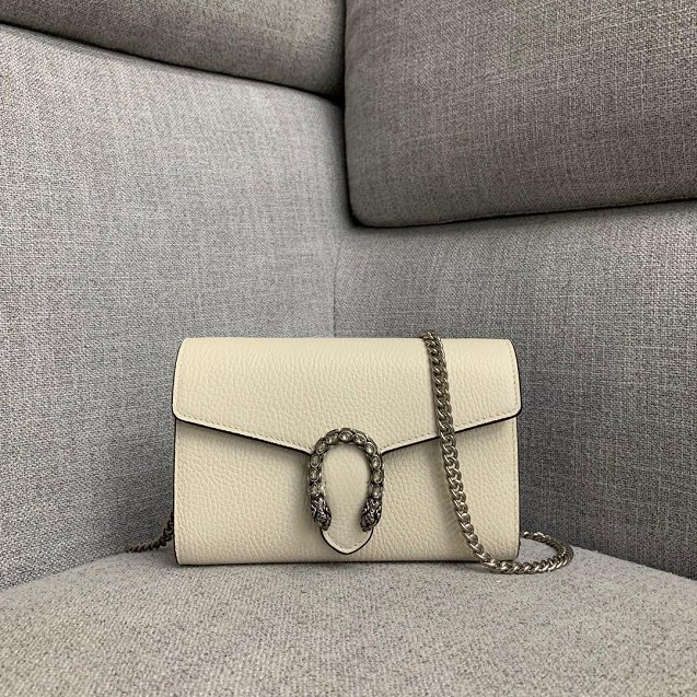 GG original calfskin dionysus mini chain bag 401231 white