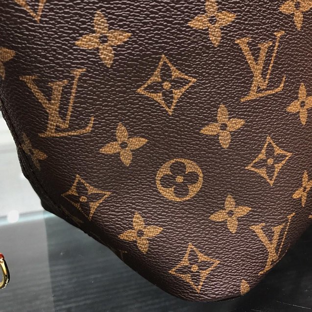 Louis vuitton original handmade monogram canvas neverfull mm m40995 beige