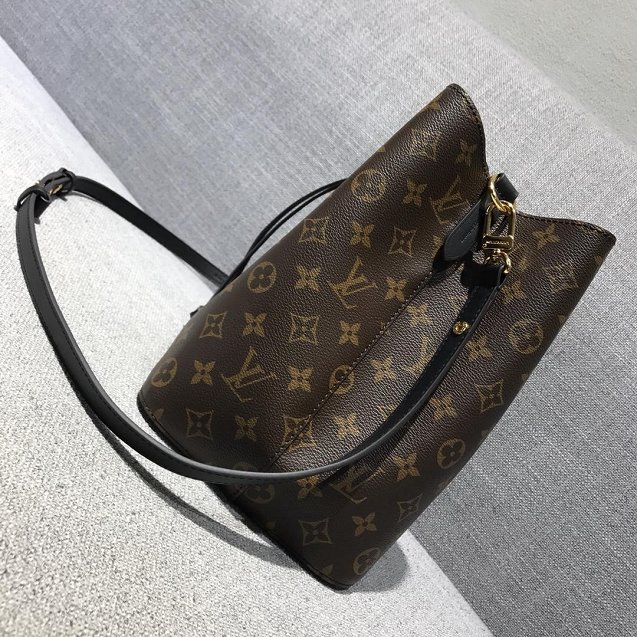 Louis vuitton original handmade monogram canvas neonoe bag M44020 black