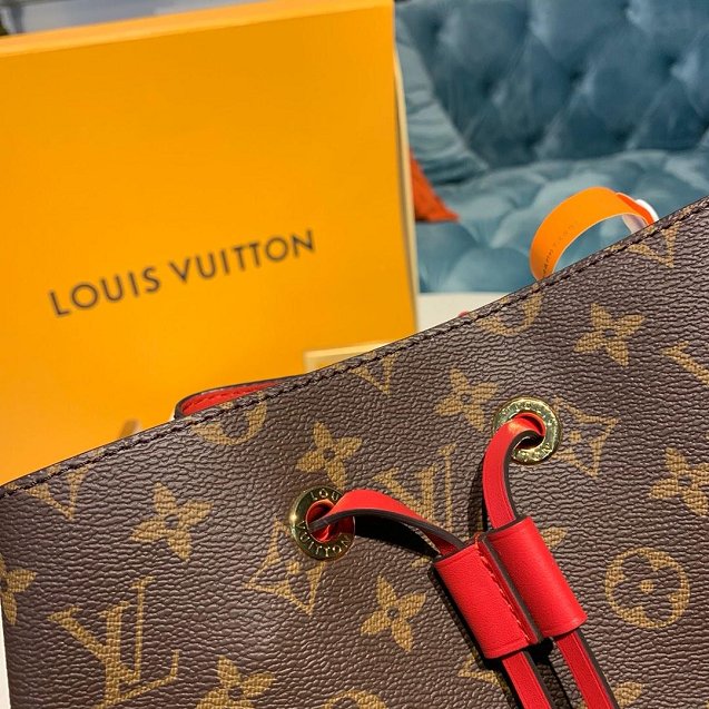 Louis vuitton original handmade monogram canvas neonoe bag M44021 red