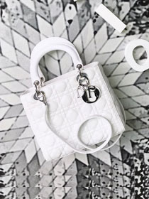 Dior original lambskin lady dior bag 44551 white