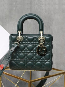 Dior original lambskin small my ABCdior bag M0538 blackish green