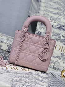 2019 Dior original lambskin mini lady dior ultra-matte bag M0505 pink