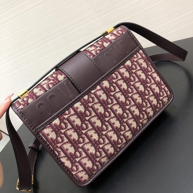 Dior original canvas 30 montaigne flap bag M9203 burgundy