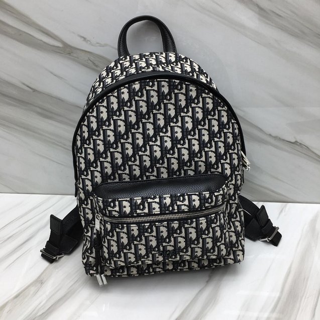 2019 Dior original canvas oblique small backpack m6613 black