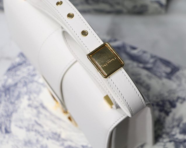 Dior original smooth calfskin 30 montaigne flap bag M9203 white