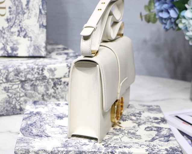 Dior original smooth calfskin 30 montaigne flap bag M9203 white
