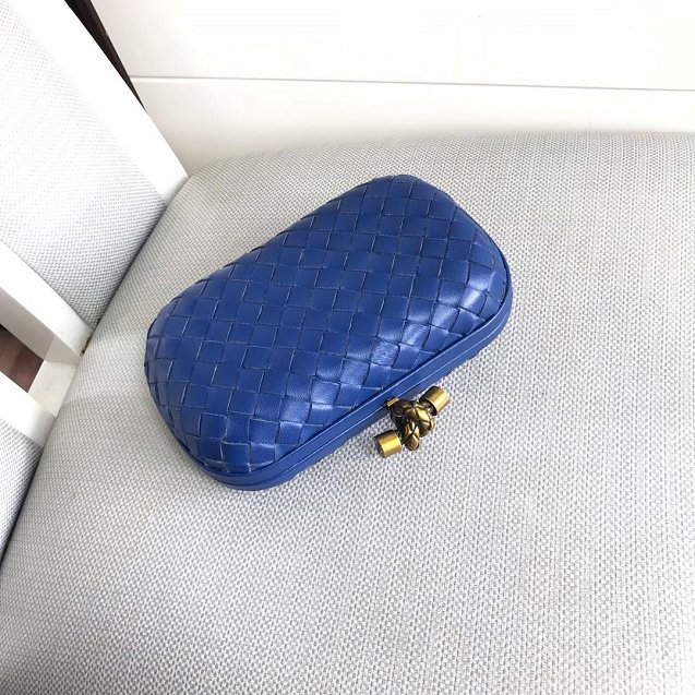 BV original lambskin knot clutch 113085 blue