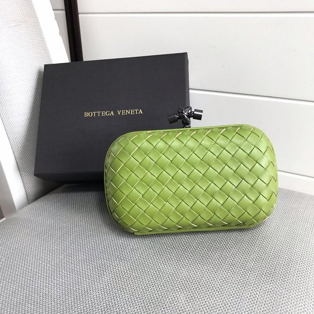 BV original lambskin knot clutch 113085 bright green