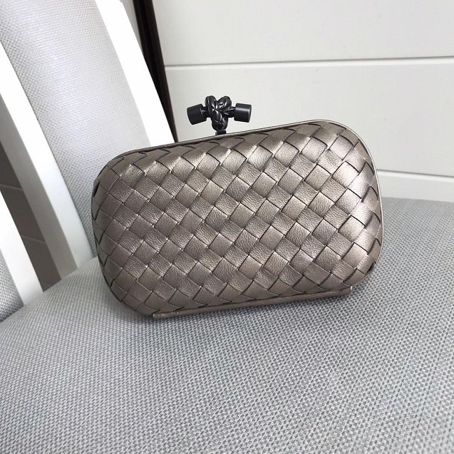 BV original lambskin knot clutch 113085 grey