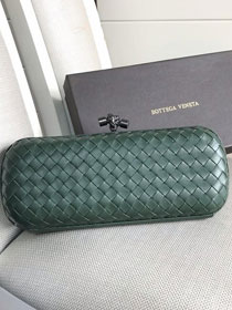 BV original lambskin large stretch knot clutch 202031 blackish green