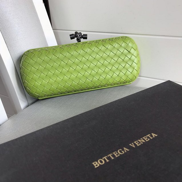 BV original lambskin large stretch knot clutch 202031 light green