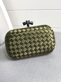 BV original silk knot clutch 113085 green