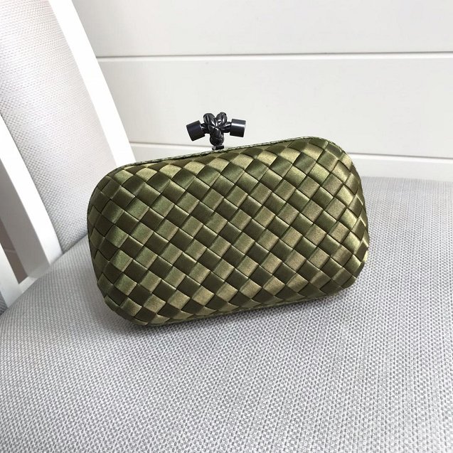 BV original silk knot clutch 113085 green