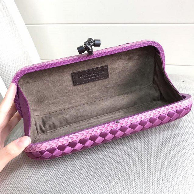 BV original silk large stretch knot clutch 202031 purple