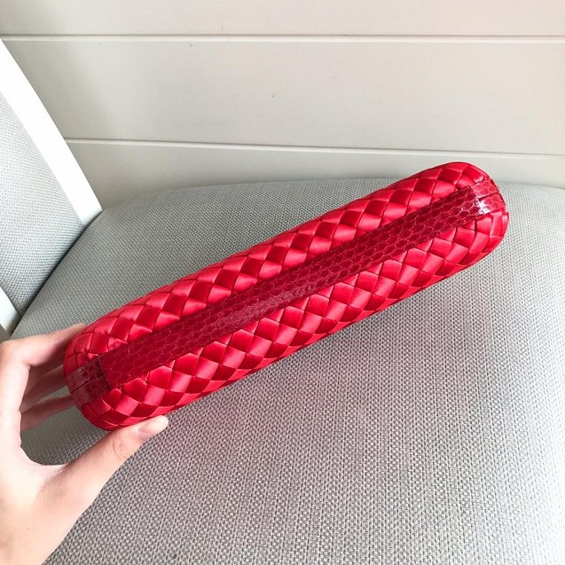 BV original silk large stretch knot clutch 202031 red