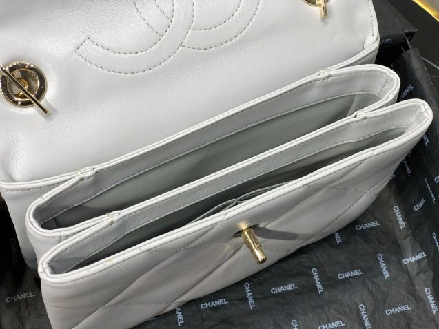 2020 CC original lambskin top handle flap bag A92236 light grey