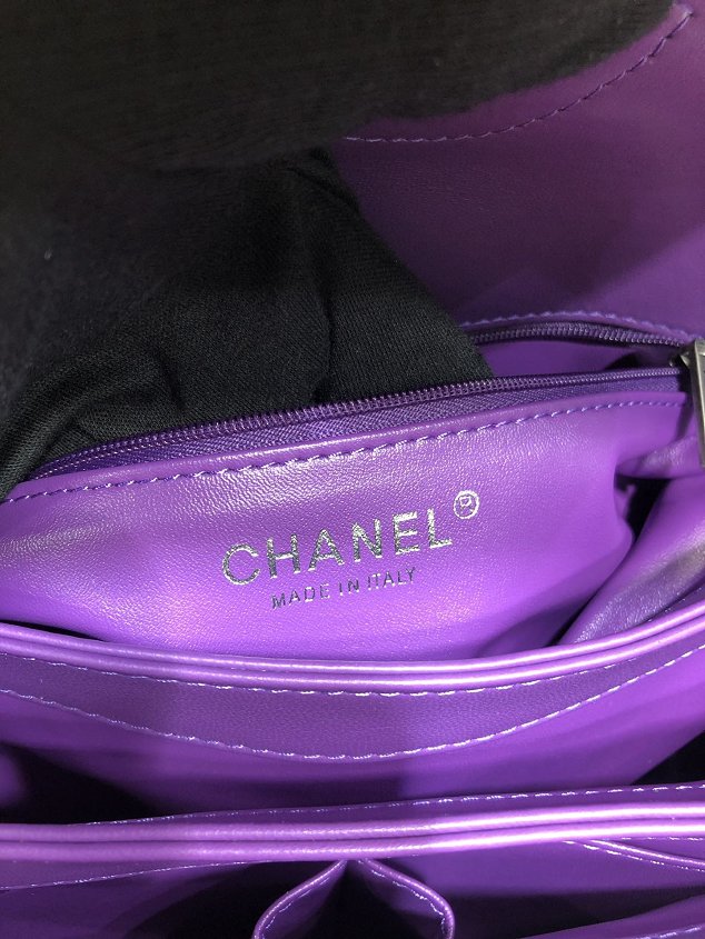 2020 CC original lambskin top handle flap bag A92236 purple
