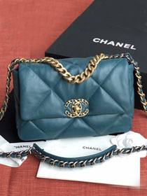 2020 CC original lambskin 19 flap bag AS1160 turquoise