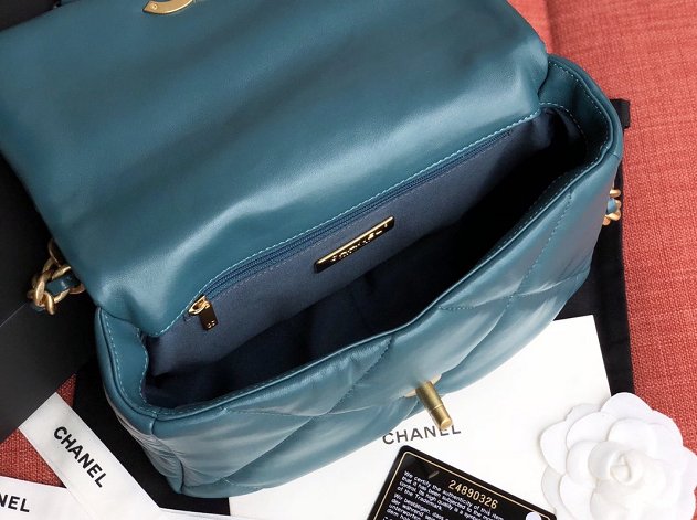 2020 CC original lambskin 19 flap bag AS1160 turquoise