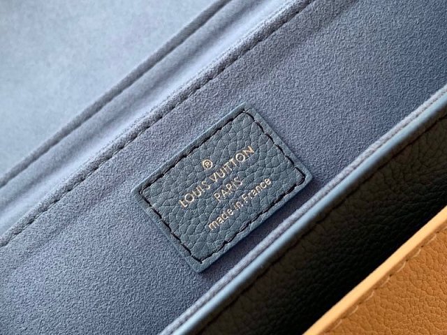 louis vuitton original calfskin mylockme bag M55323 blue&beige