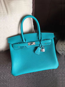 Hermes original togo leather birkin 30 bag H30-1 bright blue