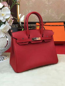 Hermes original epsom leather birkin 30 bag H30-3 red