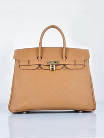 Hermes original epsom leather birkin 35 bag H35-3 light coffee