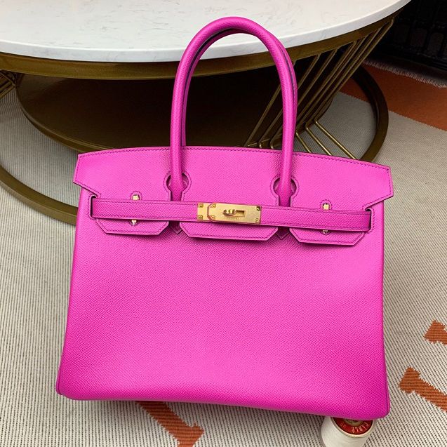 Hermes original epsom leather birkin 25 bag H25-3 rose magnolia