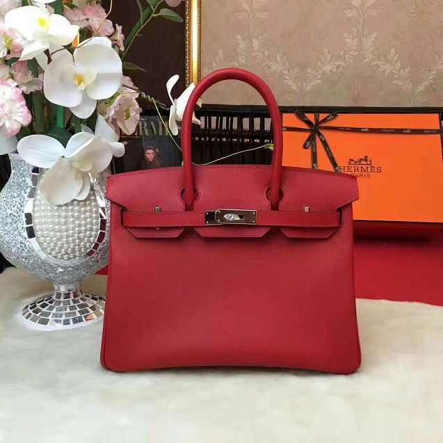 Hermes original epsom leather birkin 30 bag H30-3 red