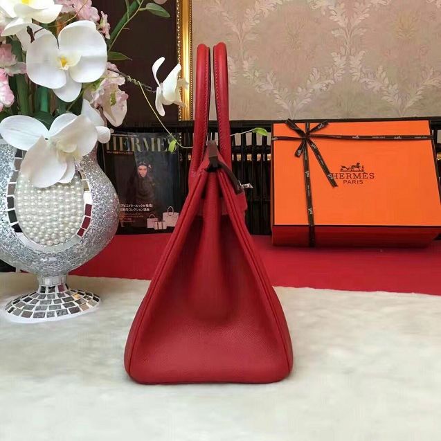 Hermes original epsom leather birkin 25 bag H25-1 red