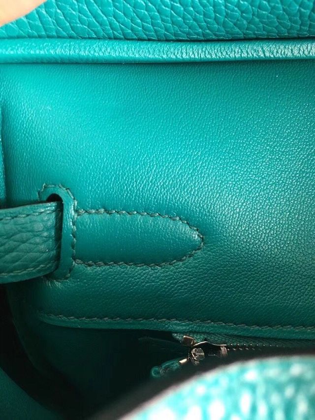 Hermes original togo leather birkin 25 bag H25-1 bright blue