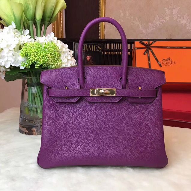 Hermes original togo leather birkin 30 bag H30-1 purple