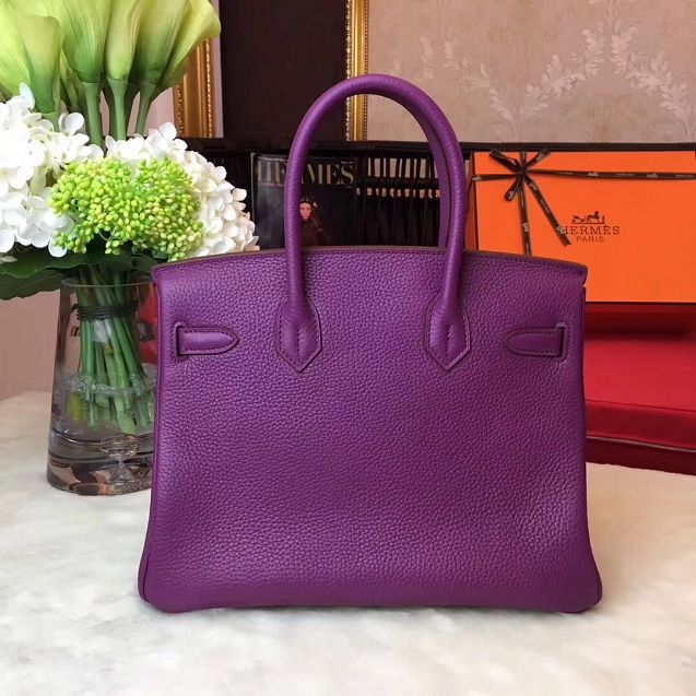 Hermes original togo leather birkin 25 bag H25-1 purple