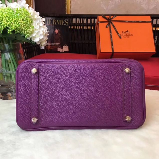 Hermes original togo leather birkin 25 bag H25-1 purple