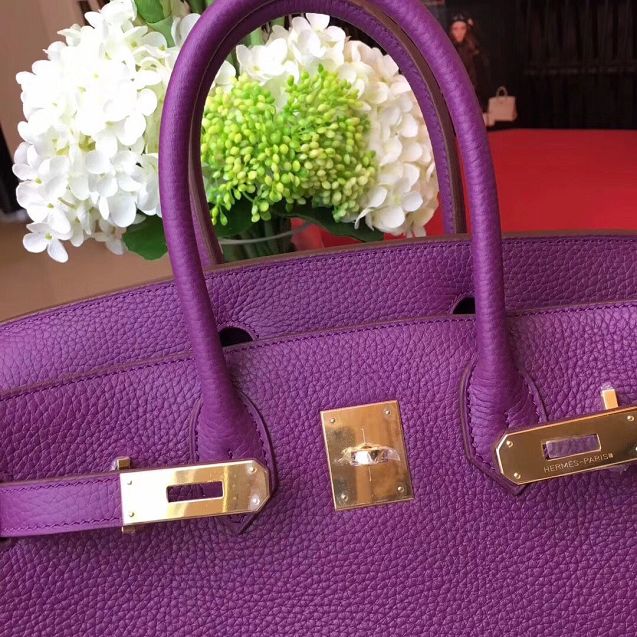 Hermes original togo leather birkin 30 bag H30-1 purple