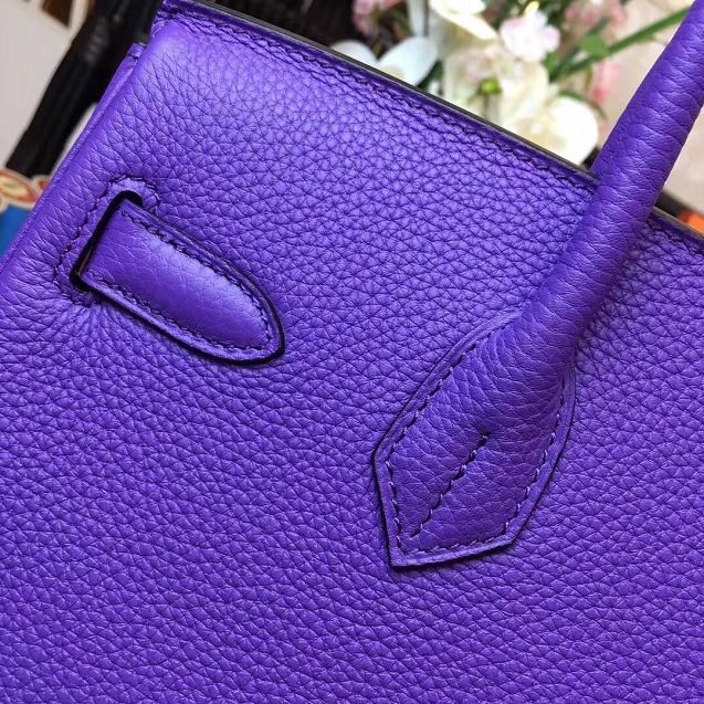 Hermes original togo leather birkin 25 bag H25-1 violet